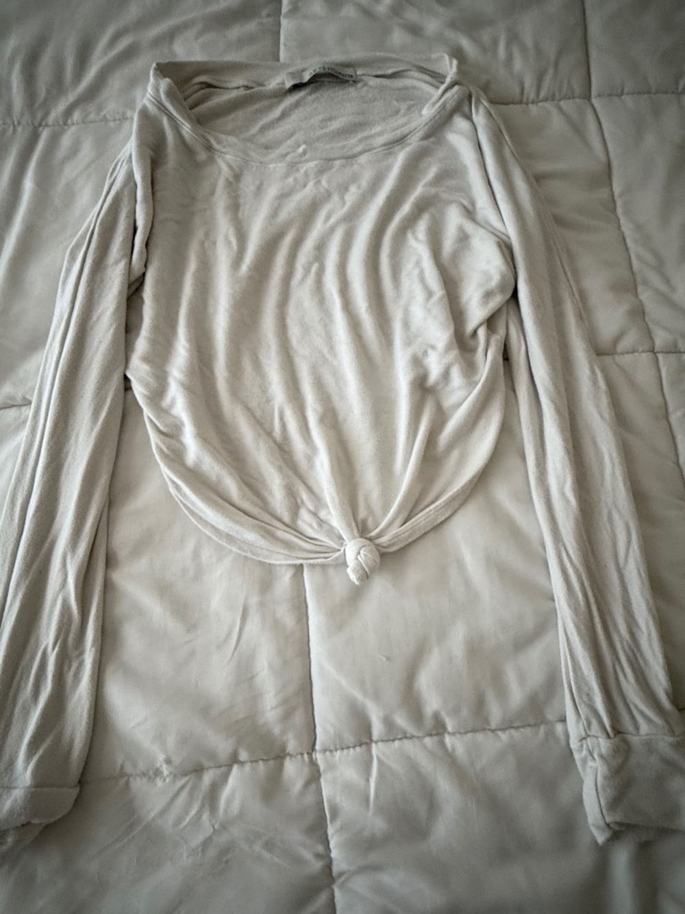 Stillwater White Long Sleeve Twist Top | XS